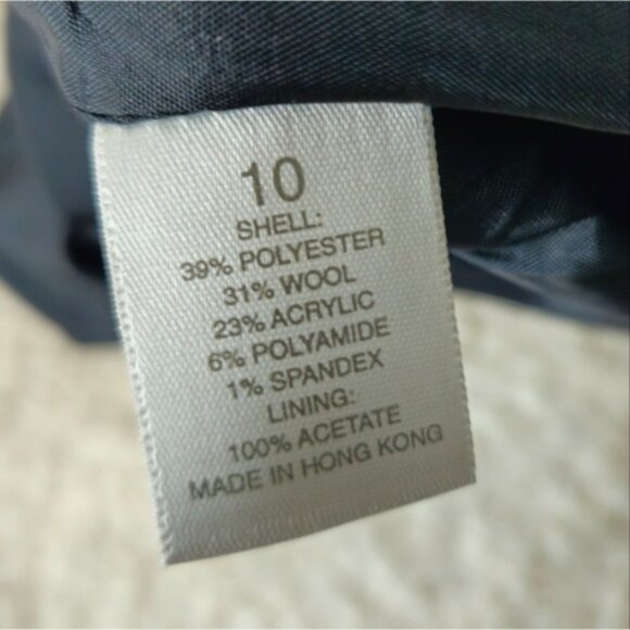 DKNY City Herringbone Wool Tweed Ruffle Black White Skirt Size 10 - Picture 5 of 6